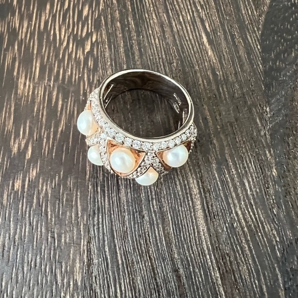 Beautiful Stauer Cultured Freshwater Pearl & 925 Ring Size 6 B5 - Picture 3 of 5